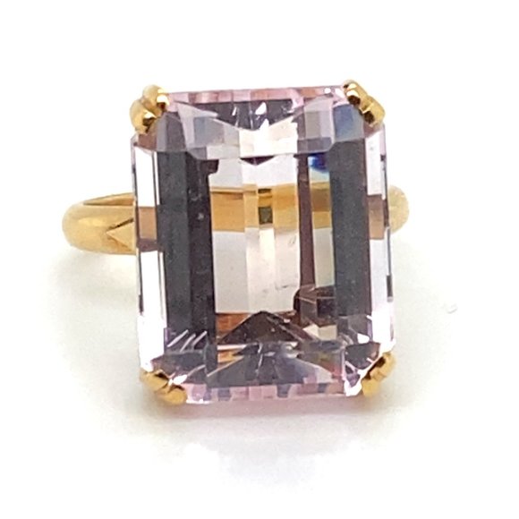 Morganite 14.35ct Solid 14K Yellow Gold Ring - Picture 4 of 8